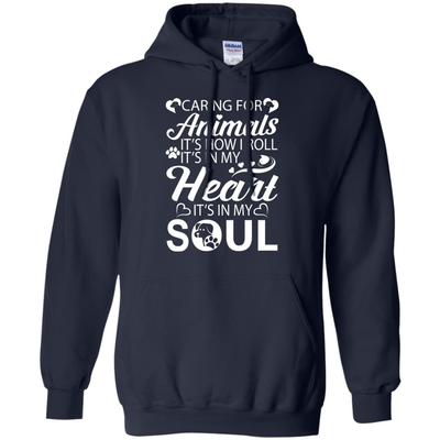 Caring For Animals Light-T-Shirt & Hoodie-Pullover Hoodie-Navy