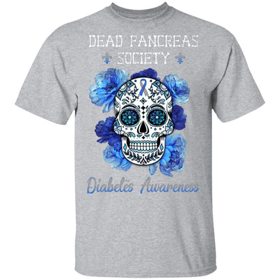 Dead Pancreas Society Sugar Skull Diabetes Awareness-T-Shirt & Hoodie-Classic T-Shirt-Sport Grey