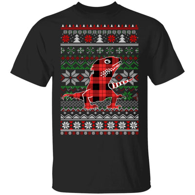 Bearded Dragon Red Plaid Ugly Christmas Sweater Funny Gifts-T-Shirt & Sweatshirt-Classic T-Shirt-Black