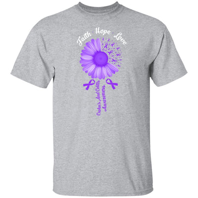 Faith Hope Love Purple Crohn's And Colitis Awareness-T-Shirt & Hoodie-Classic T-Shirt-Sport Grey