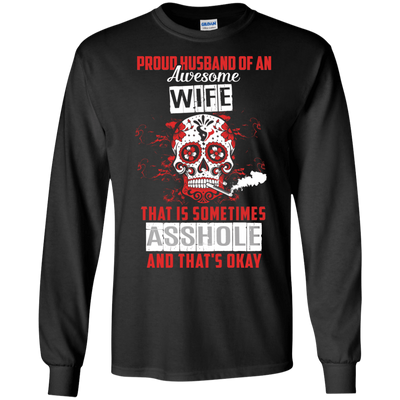Proud Husband Of An Awesome Wife-T-Shirt & Hoodie-Long Sleeve T-Shirt-Black