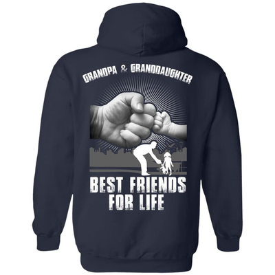 Grandpa And Granddaughter Best Friends For Life-T-Shirt & Hoodie-Pullover Hoodie-Navy