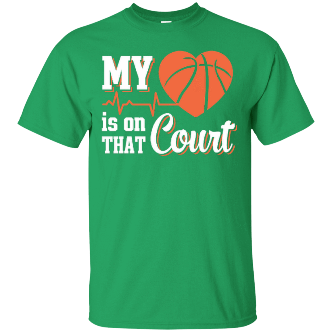 My Heart Is On That Court Basketball-T-Shirt & Hoodie-Classic T-Shirt-Irish Green