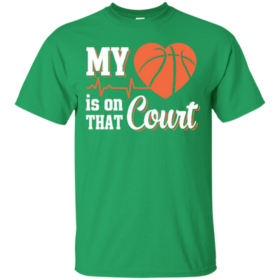 My Heart Is On That Court Basketball-T-Shirt & Hoodie-Classic T-Shirt-Irish Green