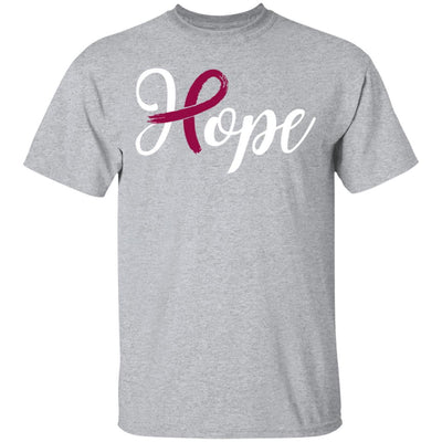 Multiple Myeloma Awareness Burgundy Ribbon Hope-T-Shirt & Hoodie-Classic T-Shirt-Sport Grey