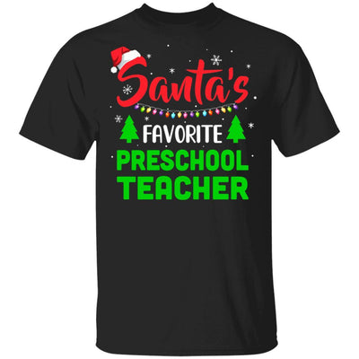 Santa's Favorite Preschool Teacher Funny Christmas Xmas Gifts-T-Shirt & Sweatshirt-Classic T-Shirt-Black