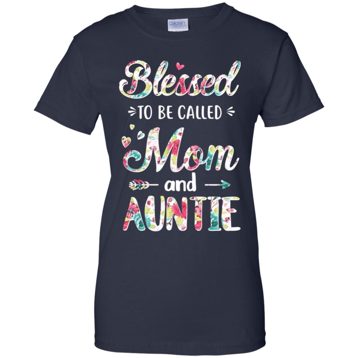 Mothers Day Gifts Blessed To Be Called Mom And Auntie-T-Shirt & Hoodie-Women's T-Shirt-Navy