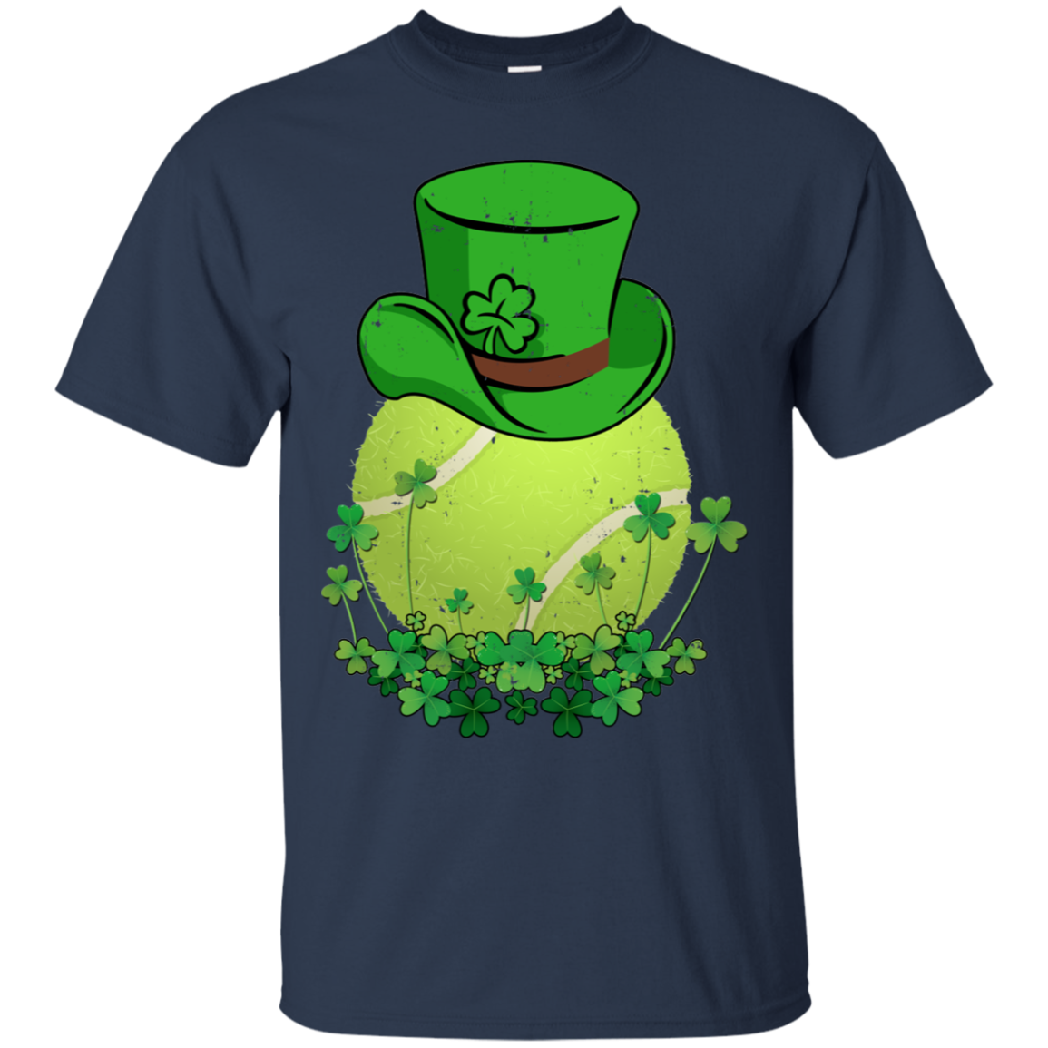 Shamrock Tennis Leprechaun St Patricks Day-T-Shirt & Hoodie-Classic T-Shirt-Navy