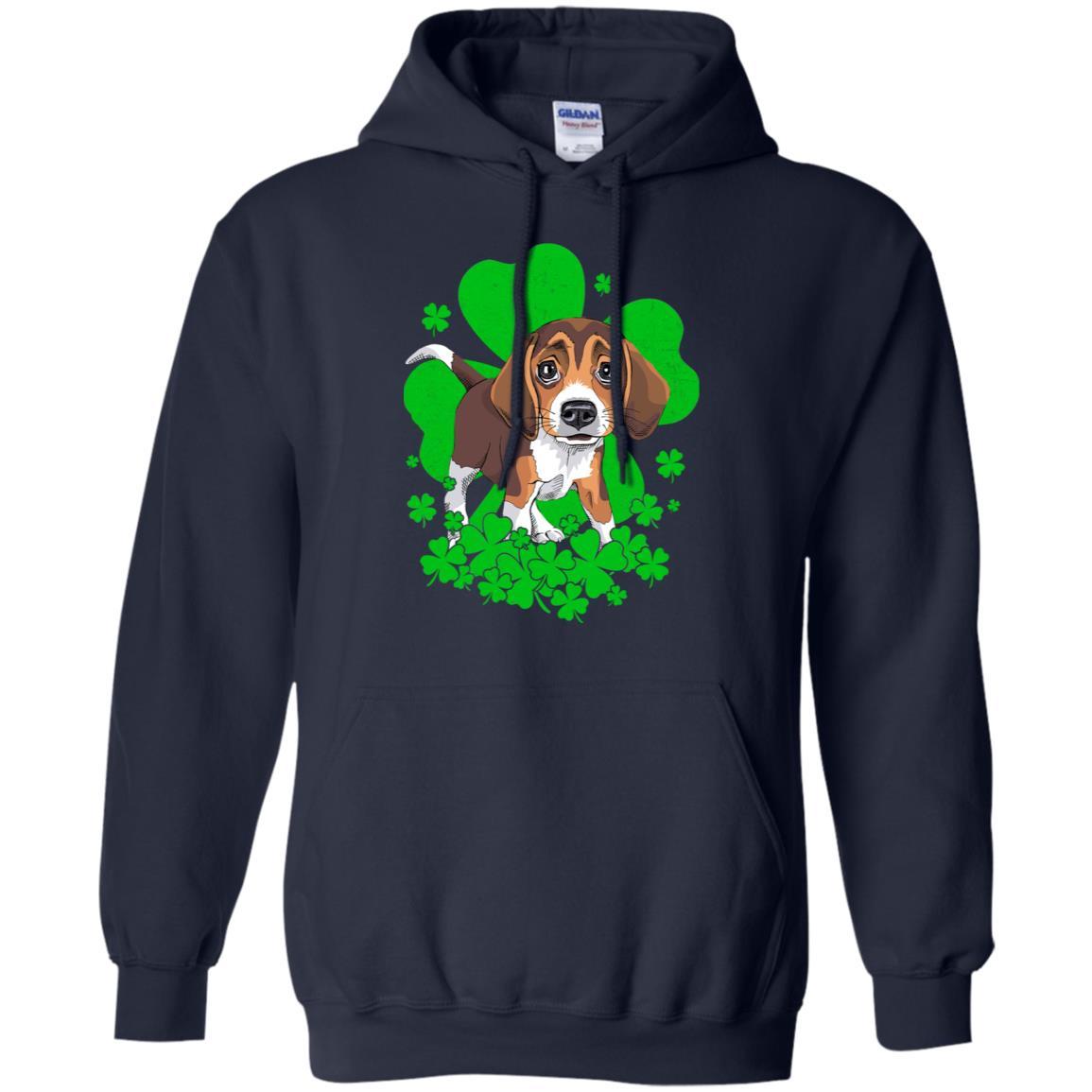 Beagle St. Patrick's Day Clovers-T-Shirt & Hoodie-Pullover Hoodie-Navy