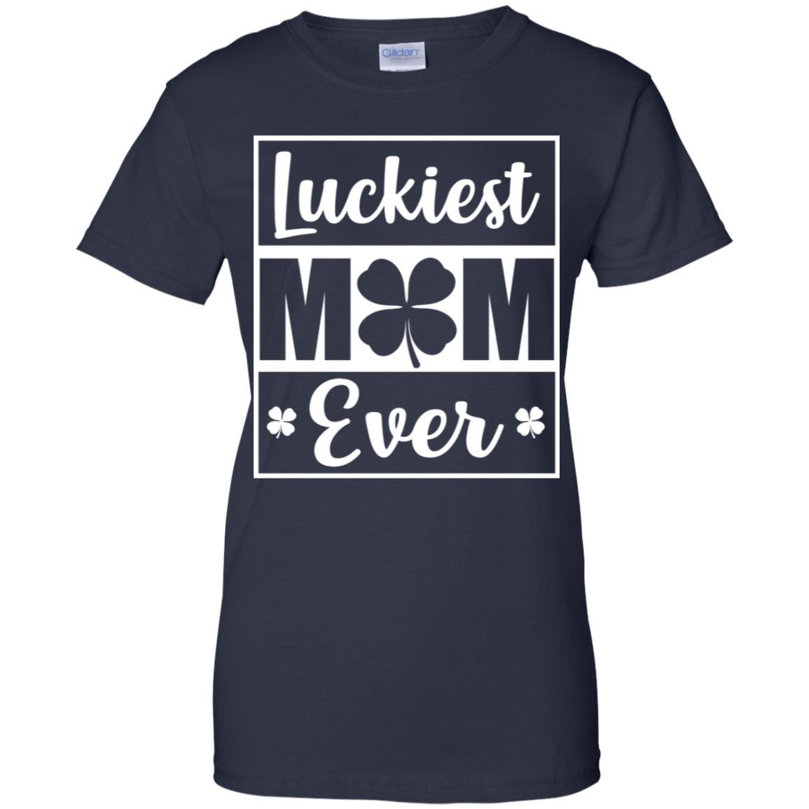 Luckiest Mom Ever St Patricks Day-T-Shirt & Hoodie-Women's T-Shirt-Navy
