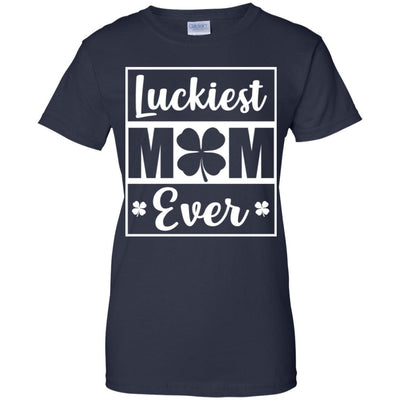 Luckiest Mom Ever St Patricks Day-T-Shirt & Hoodie-Women's T-Shirt-Navy