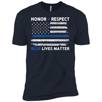 Honor and Respect Blue lives matter-T-Shirt & Hoodie-Premium T-Shirt-Midnight Navy