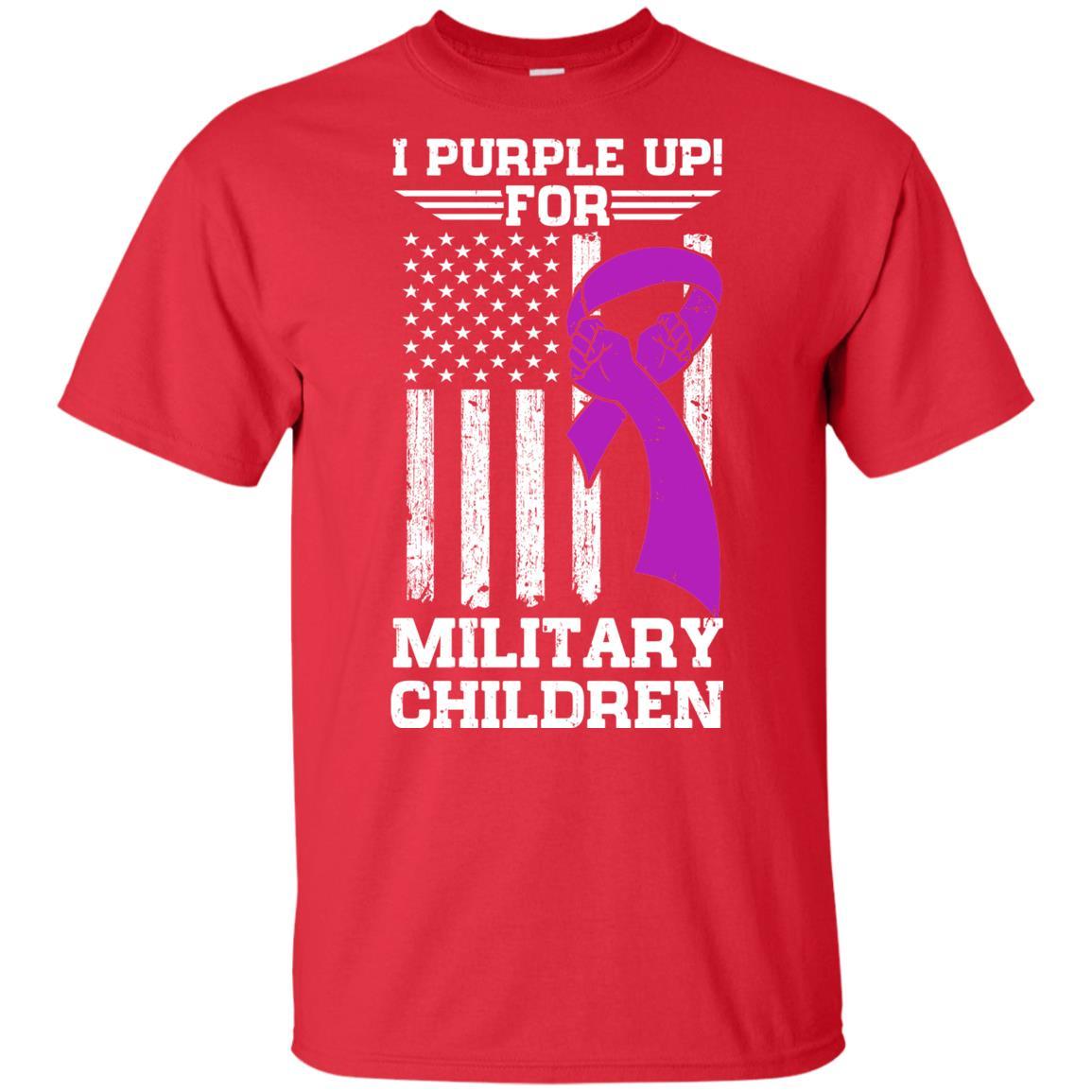 I Purple Up For Military Children Kid Child Gifts Youth-Youth Shirt-Youth T-Shirt-Red