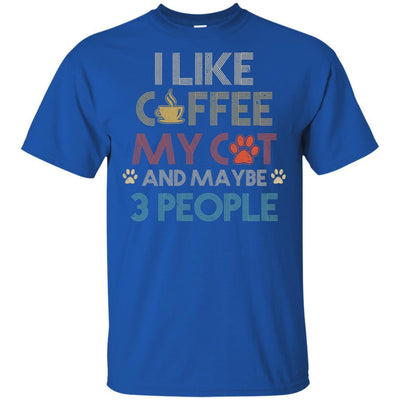 Vintage I Like Coffee My Cat Maybe 3 People Coffee-T-Shirt & Hoodie-Classic T-Shirt-Royal
