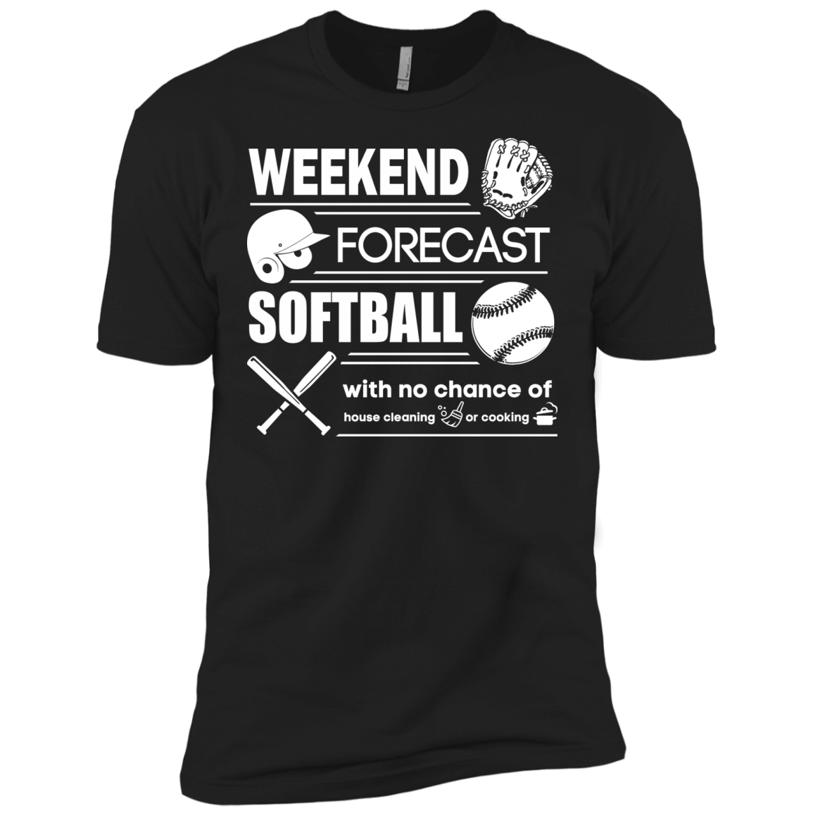 WEEKEND FORECAST SOFTBALL-T-Shirt & Hoodie-Premium T-Shirt-Black