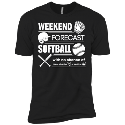 WEEKEND FORECAST SOFTBALL-T-Shirt & Hoodie-Premium T-Shirt-Black