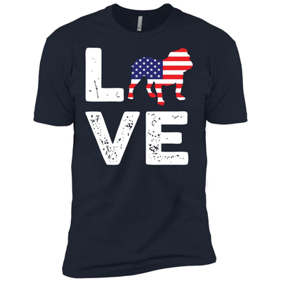 American Flag Dog Pitbull Love-T-Shirt & Hoodie-Premium T-Shirt-Midnight Navy