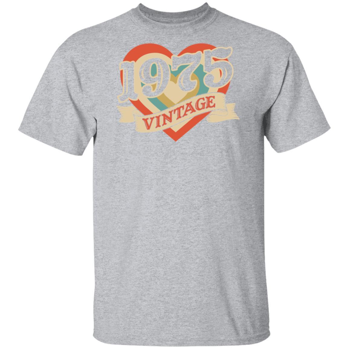 46th Birthday Gifts Classic Retro Heart Vintage 1975-T-Shirt & Tank Top-Classic T-Shirt-Sport Grey