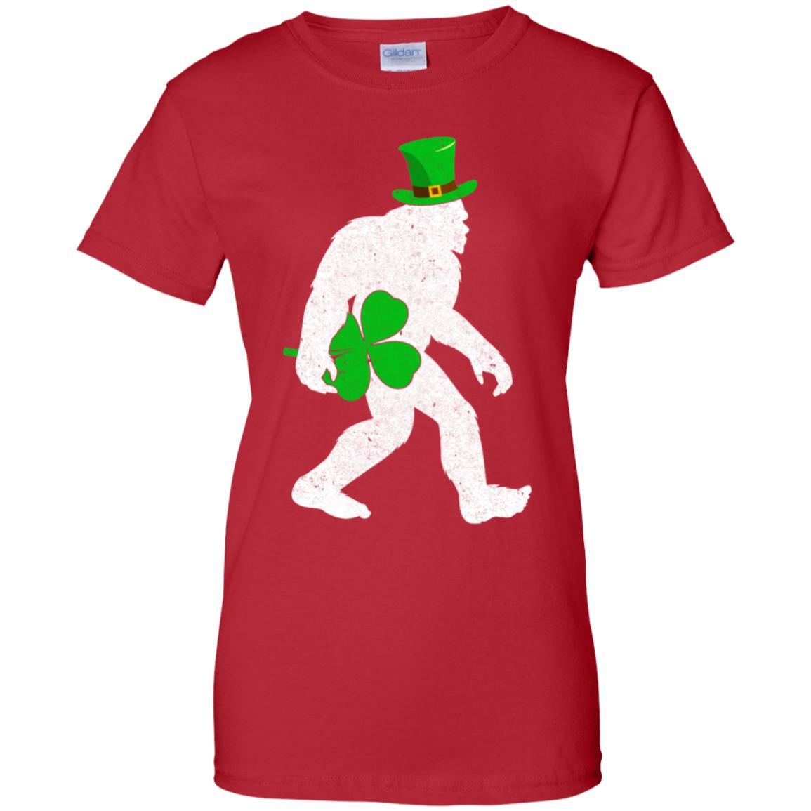 Shamrock Irish Bigfoot St Patrick's Day-T-Shirt & Hoodie-Women's T-Shirt-Red