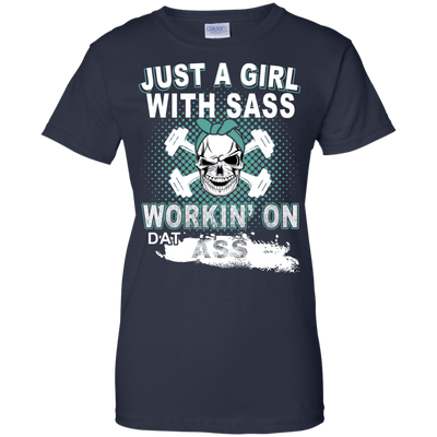 JUST A GIRL WITH SASS-T-Shirt & Hoodie-Women's T-Shirt-Navy