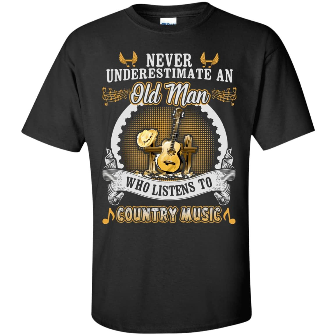 An Old Man Listen To Country Music-T-Shirt & Hoodie-Classic T-Shirt-Black
