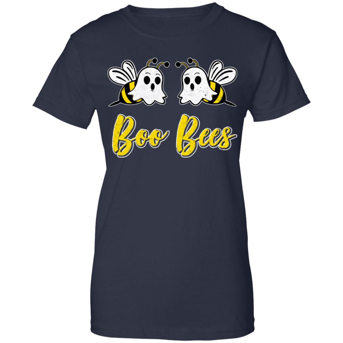 Boo Bees Couple Halloween Costume Funny Bee Ghost-T-Shirt & Tank Top-Women's T-Shirt-Navy