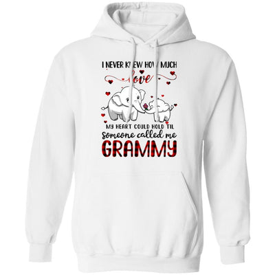 Someone Called Me Grammy Elephant Red Plaid Mother's Day-T-Shirt & Hoodie-Pullover Hoodie-White