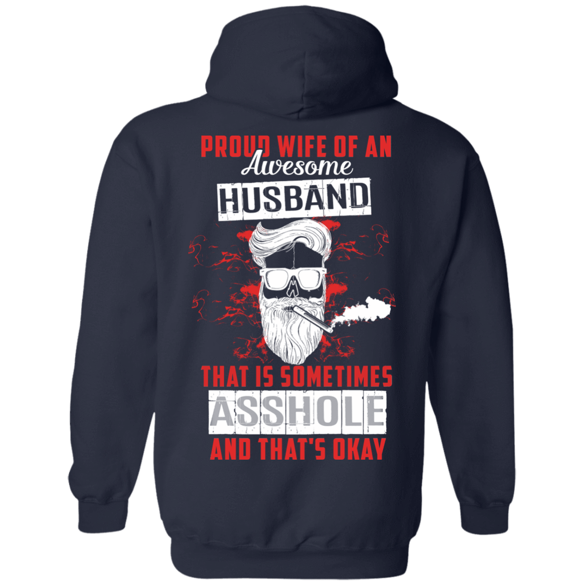 Proud Wife Of An Awesome Husband-T-Shirt & Hoodie-Pullover Hoodie-Navy