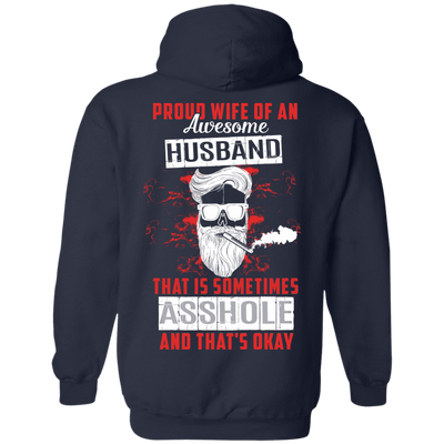 Proud Wife Of An Awesome Husband-T-Shirt & Hoodie-Pullover Hoodie-Navy