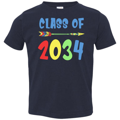 Class Of 2034 Grow With Me Pre-K First Day Of School Youth-Youth Shirt-Toddler T-Shirt-Navy