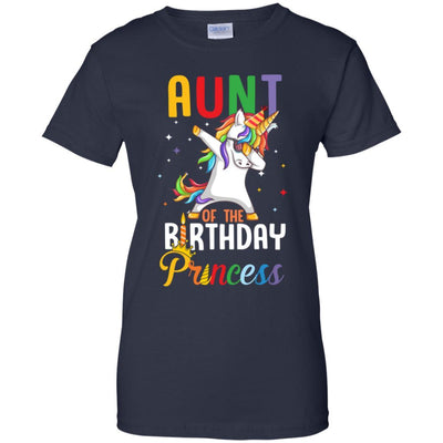 Aunt Of The Birthday Girl Dabbing Unicorn Party-T-Shirt & Hoodie-Women's T-Shirt-Navy