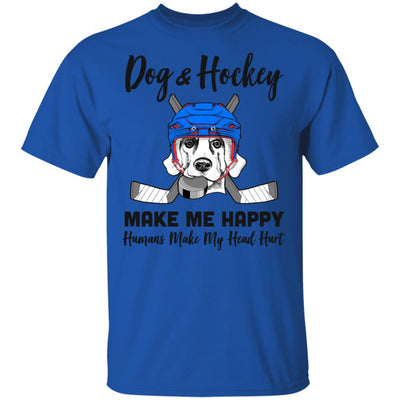 Dogs And Hockey Make Me Happy Humans Make My Head Hurt-T-Shirt & Hoodie-Classic T-Shirt-Royal