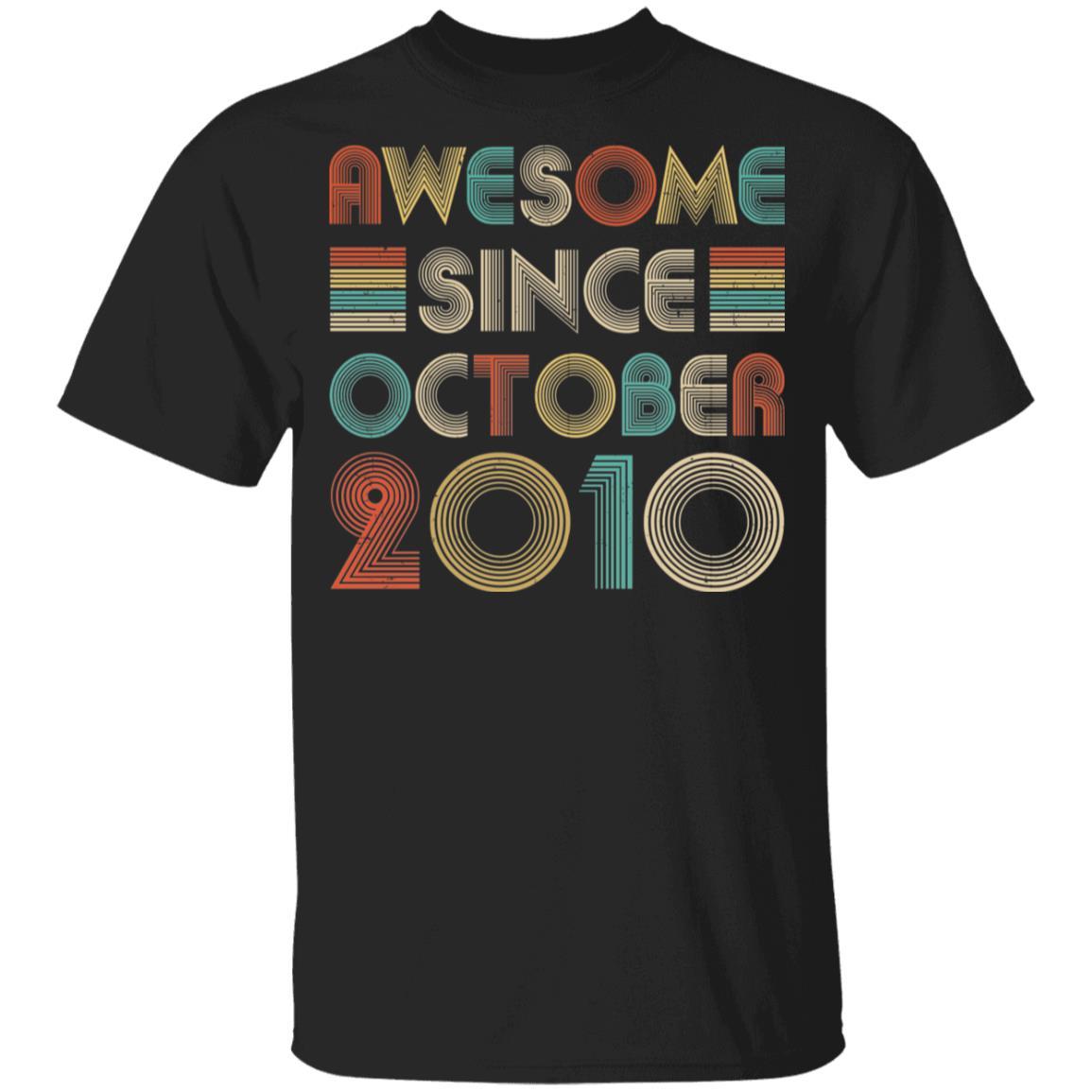 Awesome Since October 2010 Vintage 11th Birthday Gifts Youth-Youth Shirt-Youth T-Shirt-Black