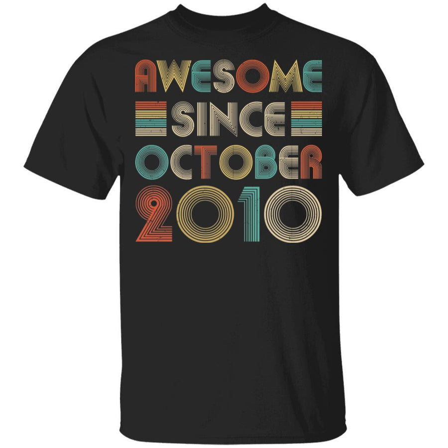 Awesome Since October 2010 Vintage 11th Birthday Gifts Youth-Youth Shirt-Youth T-Shirt-Black