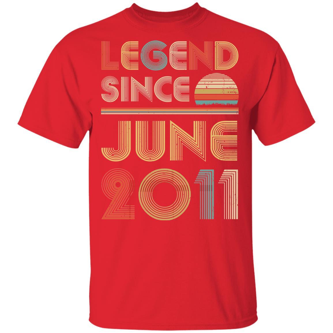 Legend Since June 2011 Vintage 10th Birthday Gifts Youth-Youth Shirt-Youth T-Shirt-Red