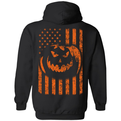 Halloween American Flag-T-Shirt & Hoodie-Pullover Hoodie-Black