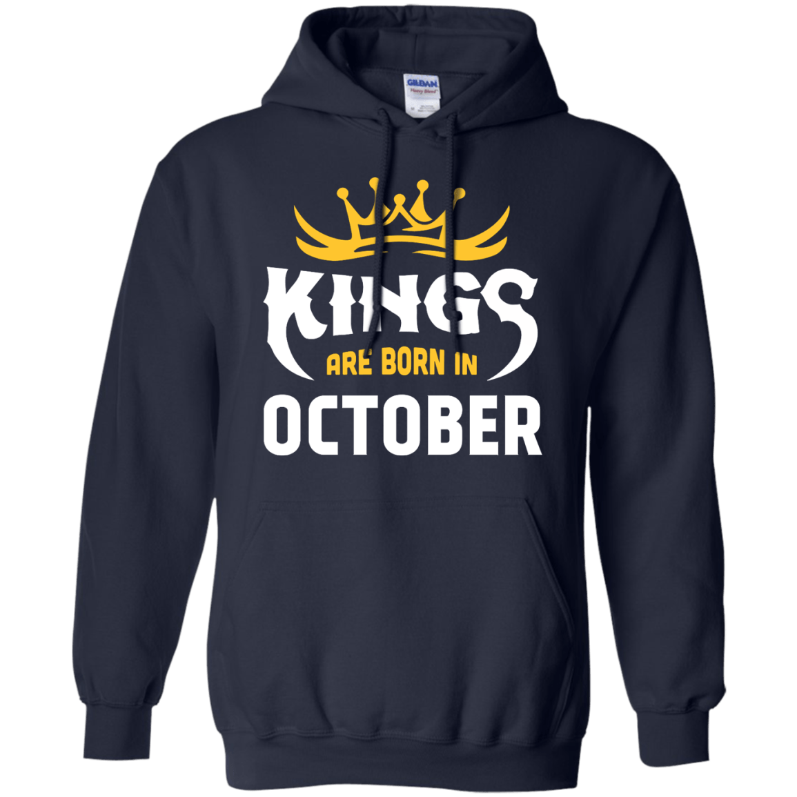 Kings Are Born In October-T-Shirt & Hoodie-Pullover Hoodie-Navy