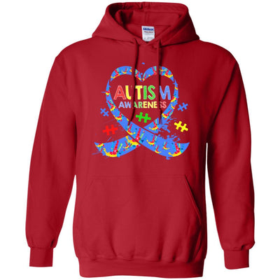 World Autism Awareness 2 April Dad Mom Kid Autism Gift-T-Shirt & Hoodie-Pullover Hoodie-Red