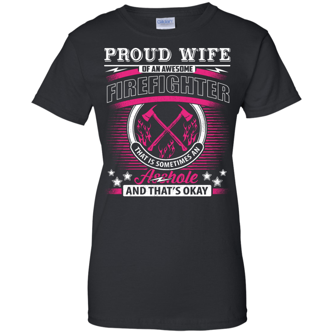 Proud Wife Of An Awesome Firefighter-T-Shirt & Hoodie-Women's T-Shirt-Black
