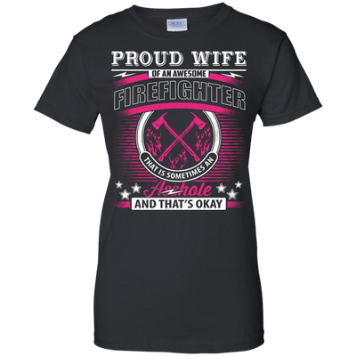 Proud Wife Of An Awesome Firefighter-T-Shirt & Hoodie-Women's T-Shirt-Black