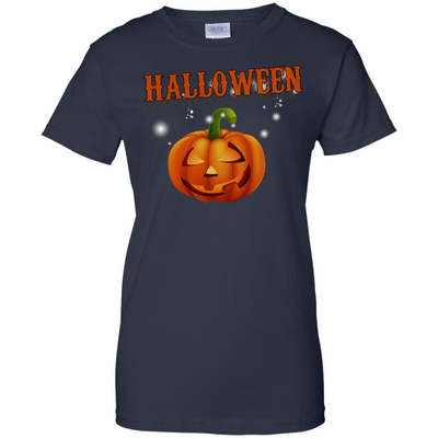 Glowing Pumpkin Cool Halloween-T-Shirt & Hoodie-Women's T-Shirt-Navy