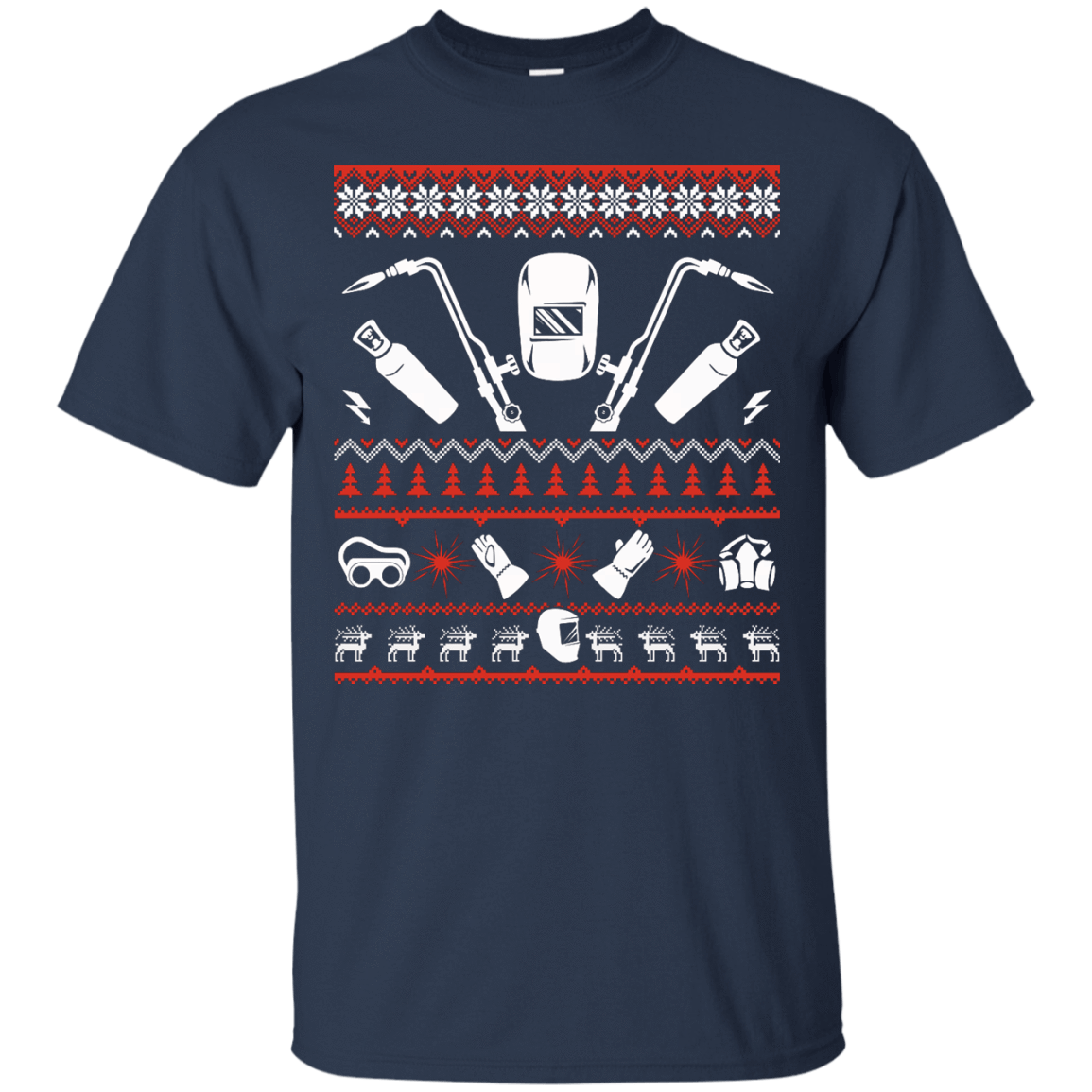 Welder Christmas Sweater-T-Shirt & Hoodie-Classic T-Shirt-Navy