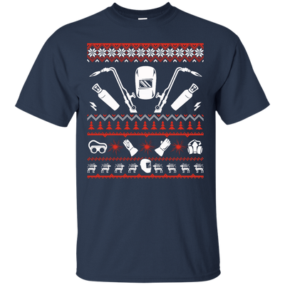 Welder Christmas Sweater-T-Shirt & Hoodie-Classic T-Shirt-Navy