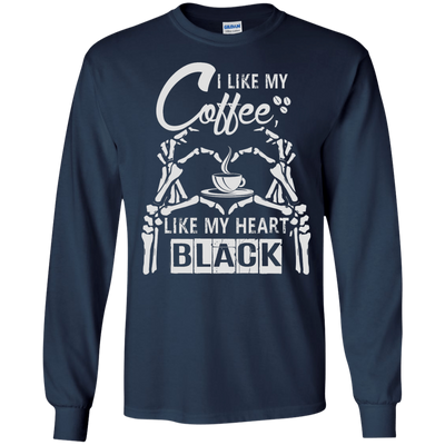 I Like My Coffee Like My Heart Black-T-Shirt & Hoodie-Long Sleeve T-Shirt-Navy