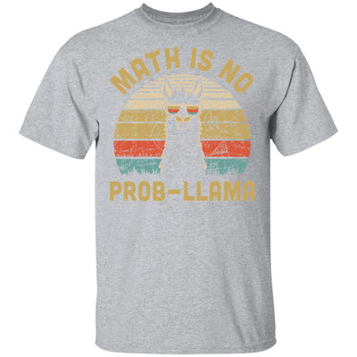 Math Is No Prob-Llama Funny Llama Math Teacher-T-Shirt & Hoodie-Classic T-Shirt-Sport Grey