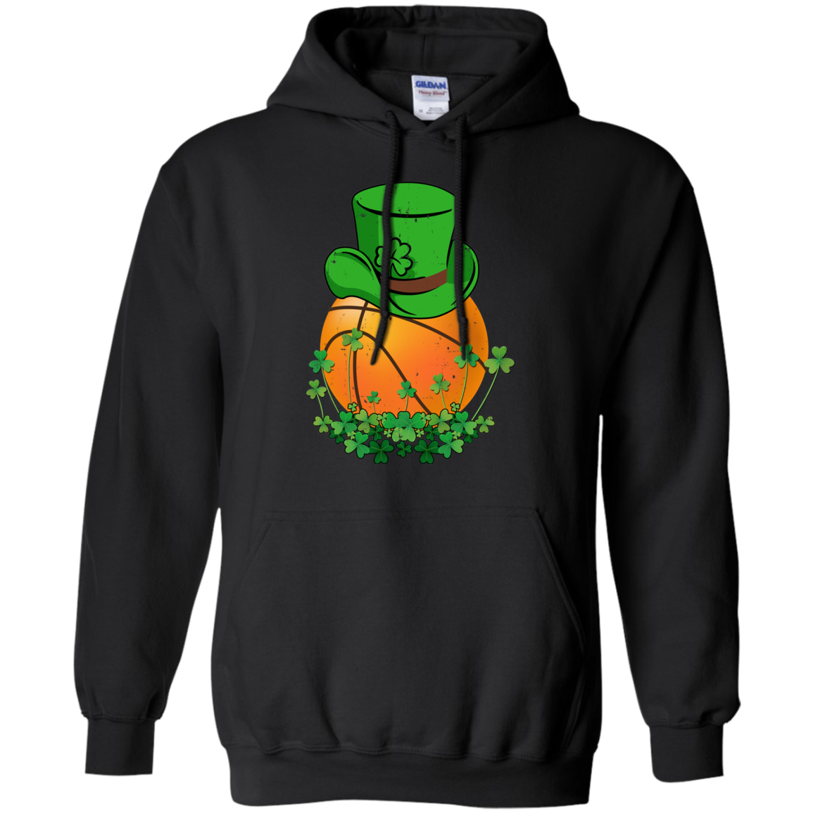 Shamrock Basketball Leprechaun St Patricks Day-T-Shirt & Hoodie-Pullover Hoodie-Black