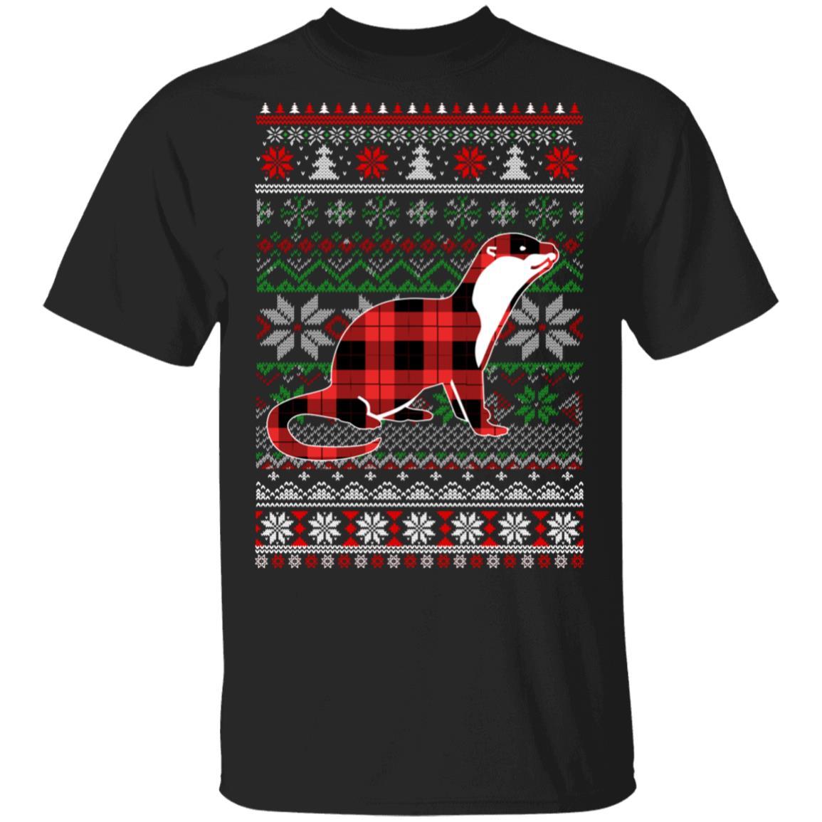 Otter Red Plaid Ugly Christmas Sweater Funny Gifts