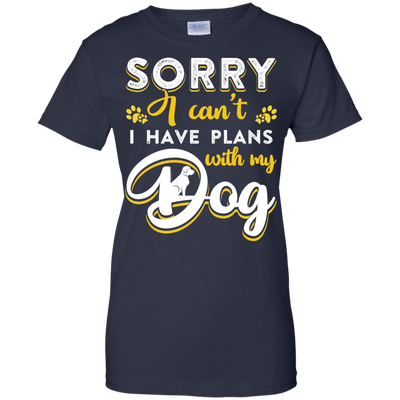 Sorry I Can't I Have Plans With My Dog-T-Shirt & Hoodie-Women's T-Shirt-Navy