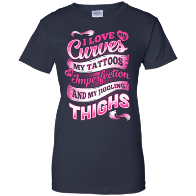 I Love My Curves My Tattoos My Imperfections-T-Shirt & Hoodie-Women's T-Shirt-Navy