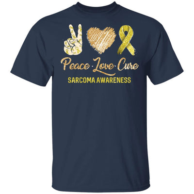 Peace Love Cure Sarcoma Awareness-T-Shirt & Hoodie-Classic T-Shirt-Navy